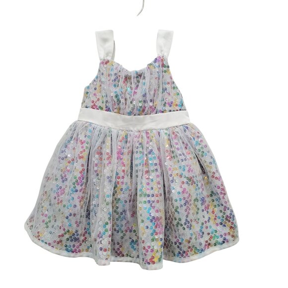 Nanette Lepore Infant Rainbow Sequin Poofy Birthday Party Princess Dress 12M - Picture 1 of 6
